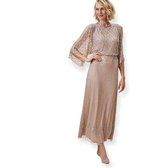 BHLDN Dresses & Skirts - BHLDN Bathilda Formal Gown - Anthropologie - Beaded Neutral Occasion Dress